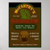 McCarthy Pub Sign Poster $25,00 (Voorkant)