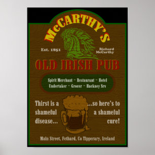 McCarthy Pub Sign Poster $25,00