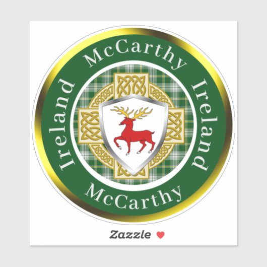 McCarthy Shield en Celtic Cross gepersonaliseerd Sticker (Vel)
