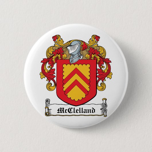 McClelland Family Crest Ronde Button 5,7 Cm (Voorkant)