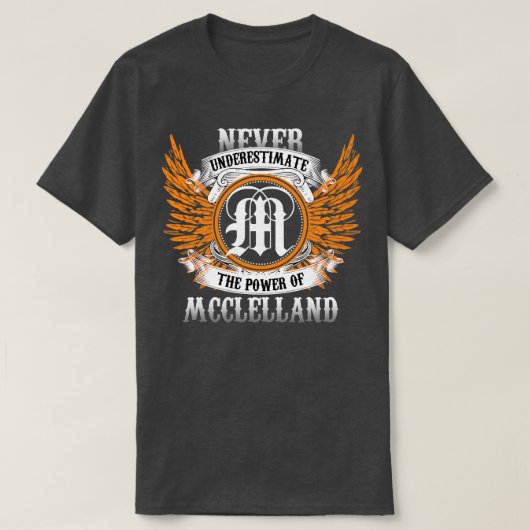 McClelland Name Shirt onderschat de kracht nooit (Design voorkant)