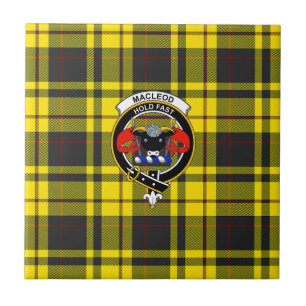 McCleod-tartan, clansbadge en motto-tegel Tegeltje