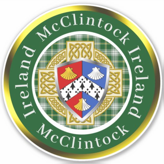 McClintock Shield & Celtic Cross gepersonaliseerd Sticker (Voorkant)