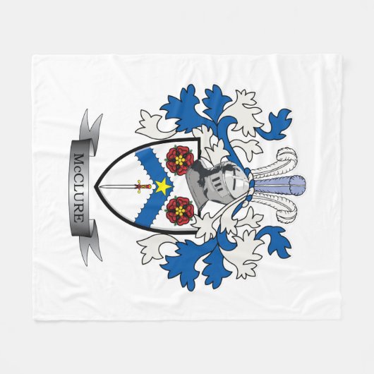 McClure Family Crest Coat of Arms Fleece Deken (Voorkant (Horizontaal))