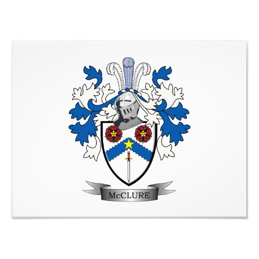 McClure Family Crest Coat of Arms Foto Afdruk (Voorkant)