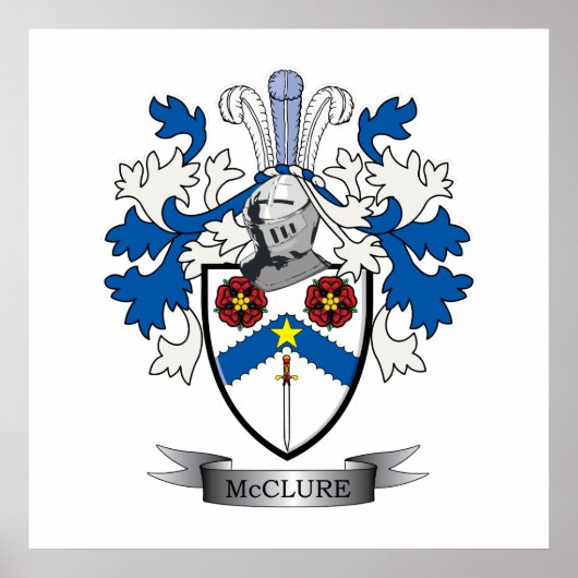 McClure Family Crest Coat of Arms Poster (Voorkant)