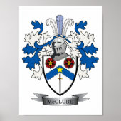 McClure Family Crest Coat of Arms Poster (Voorkant)