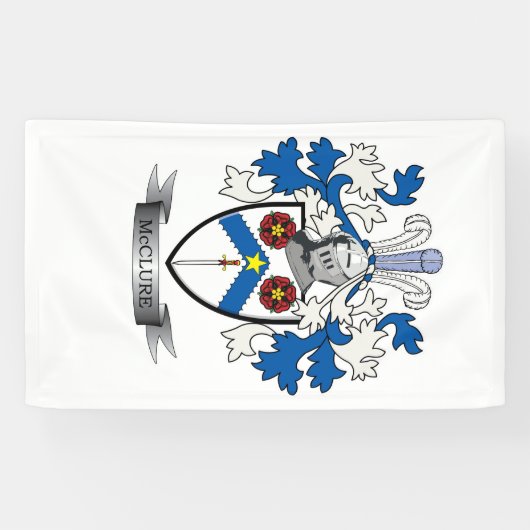 McClure Family Crest Coat of Arms Spandoek (Horizontaal)