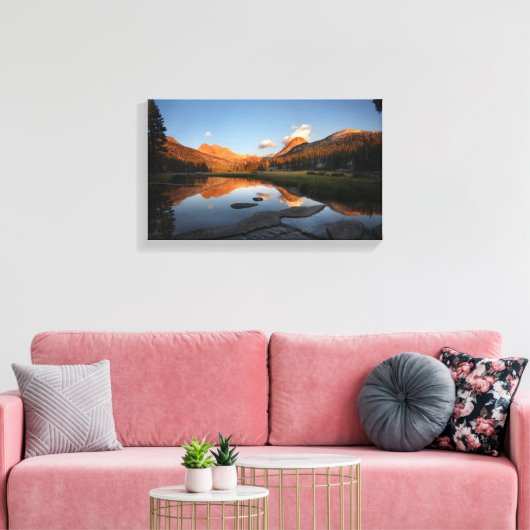 McClure Meadow Sunset Alpenglow - John Muir Trail Canvas Afdruk (Insitu (Woonkamer))