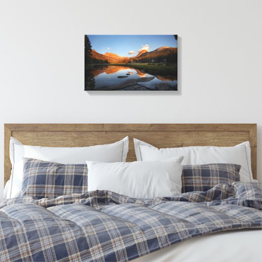 McClure Meadow Sunset Alpenglow - John Muir Trail Canvas Afdruk (Insitu (Slaapkamer))