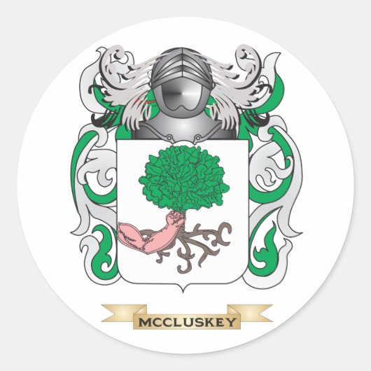 McCluskey Wapenschild (Familie Crest) Ronde Sticker (Voorkant)