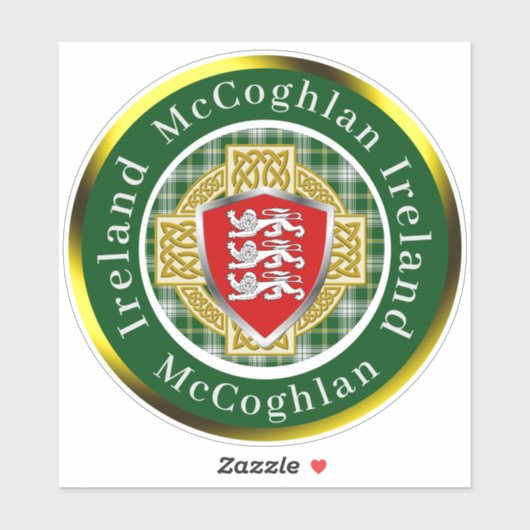McCoghlan Shield & Celtic Cross gepersonaliseerd Sticker (Vel)