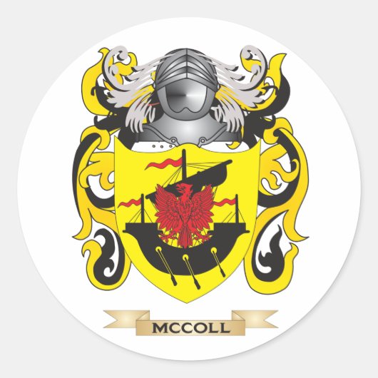 McColl Wapen (Familie Crest) Ronde Sticker (Voorkant)