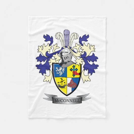 McConnell Family Crest Coat of Arms Fleece Deken (Voorkant)