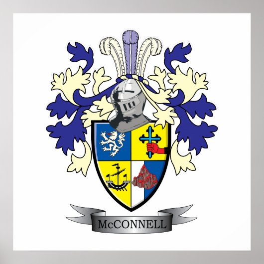 McConnell Family Crest Coat of Arms Poster (Voorkant)