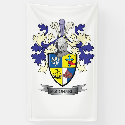 McConnell Family Crest Coat of Arms Spandoek (Verticaal)
