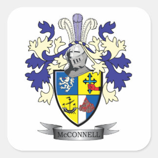 McConnell Family Crest Coat of Arms Vierkante Sticker