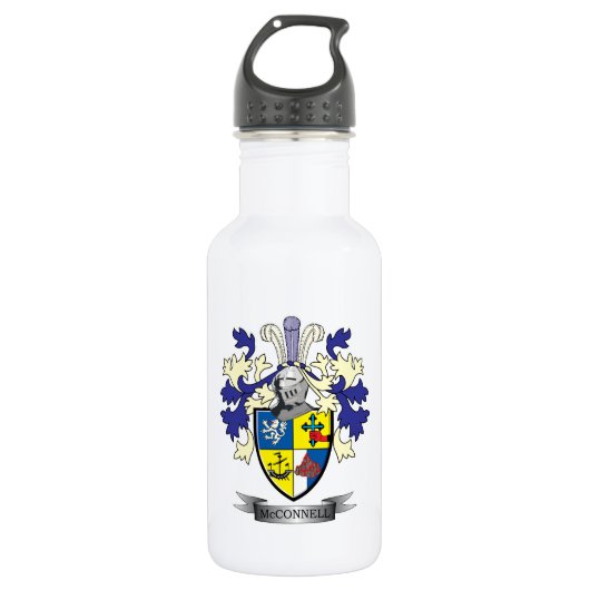 McConnell Family Crest Coat of Arms Waterfles (Voorkant)