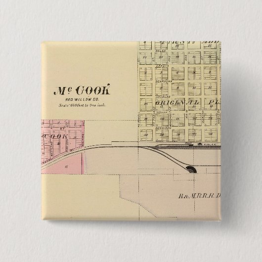 McCook, Nebraska Vierkante Button 5,1 Cm (Voorkant)