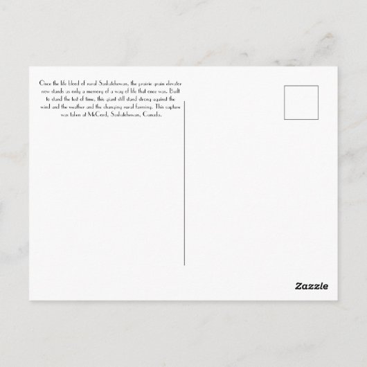 McCord Grain Elevator Post Kaart (Achterkant)