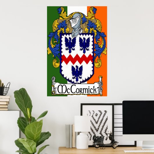 McCormick Coat of Arms Irish Flag Print (Thuiskantoor)