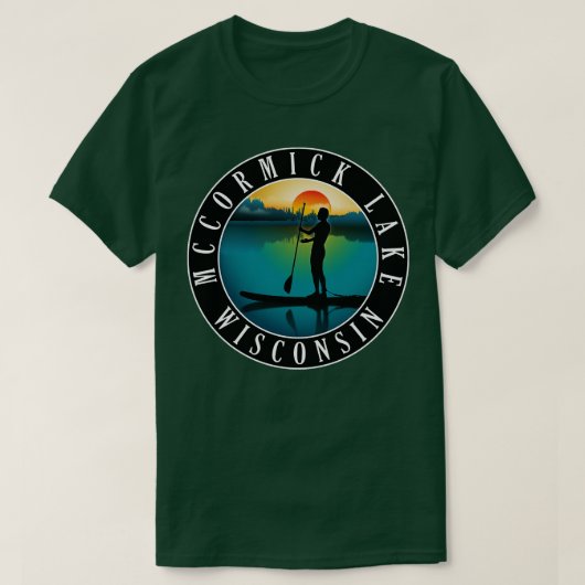 McCormick Lake Wisconsin Paddleboarding T-shirt (Design voorkant)