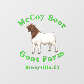 McCoy Boer Goat Farm Raamsticker (Vel)