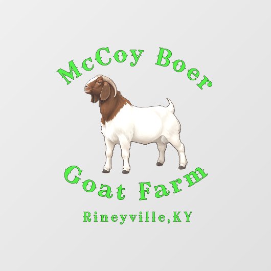 McCoy Boer Goat Farm Raamsticker (Vel)