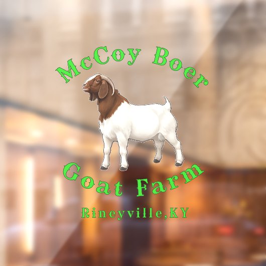 McCoy Boer Goat Farm Raamsticker (Vel 2)