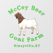 McCoy Boer Goat Farm Raamsticker (Vel)