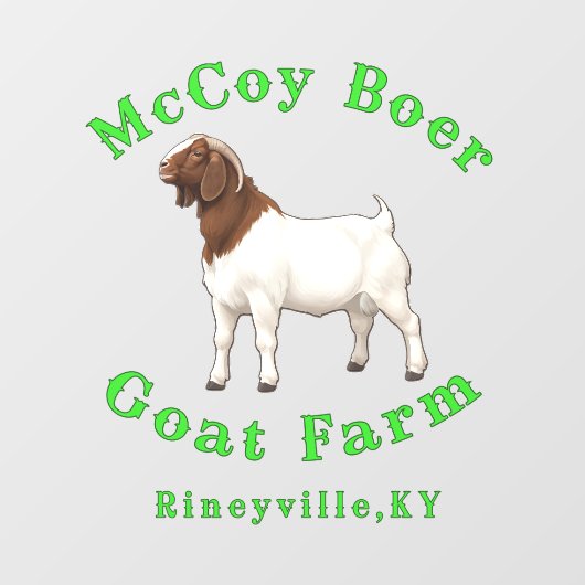McCoy Boer Goat Farm Raamsticker (Vel)