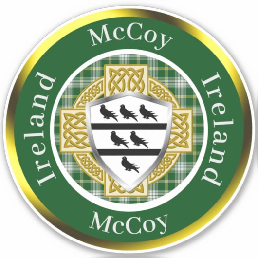 McCoy Schild & Keltisch Kruis Persoonlijk Sticker (Voorkant)