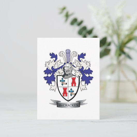 McCracken Family Crest Coat of Arms Briefkaart (Staand voorkant)