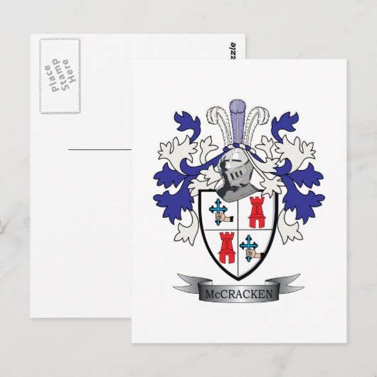 McCracken Family Crest Coat of Arms Briefkaart (Voorkant / Achterkant)