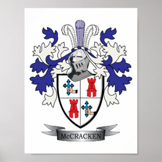 McCracken Family Crest Coat of Arms Poster