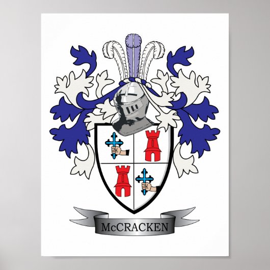 McCracken Family Crest Coat of Arms Poster (Voorkant)