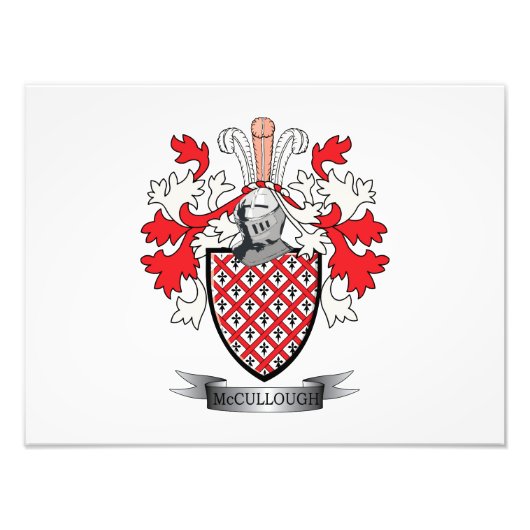 McCullough Family Crest Coat of Arms Foto Afdruk (Voorkant)