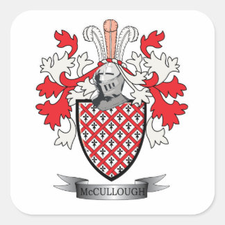 McCullough Family Crest Coat of Arms Vierkante Sticker