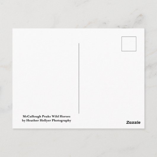 McCullough Peaks Wild Horses Briefkaart (Achterkant)