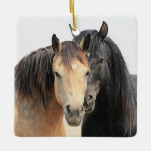 McCullough Peaks Wild Horses Ceramic Ornament