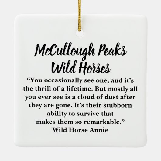 McCullough Peaks Wild Horses Ceramic Ornament (Achterkant)