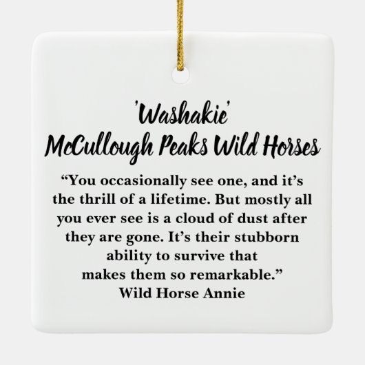 McCullough Peaks Wild Horses Ceramic Ornament (Achterkant)
