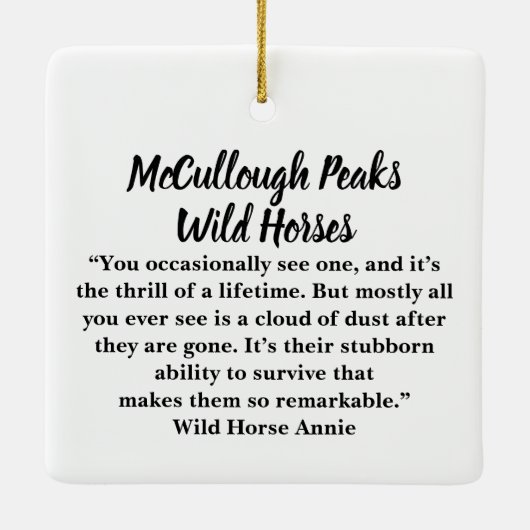 McCullough Peaks Wild Horses Ceramic Ornament (Achterkant)
