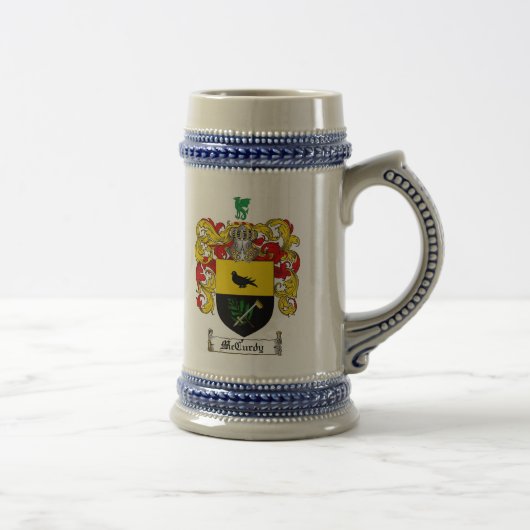 McCurdy Coat of Arms Stein Bierpul (Rechts)