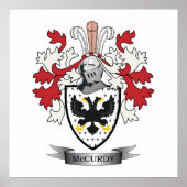 McCurdy Family Crest Coat of Arms Poster (Voorkant)