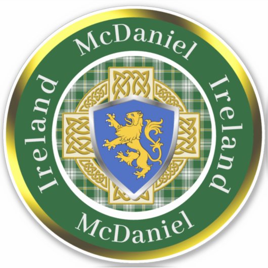 McDaniel Shield en Celtic Cross gepersonaliseerd Sticker (Voorkant)