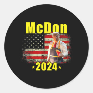 McDon 2024 Grappig Donald Trump Frans Fry Koken F Ronde Sticker