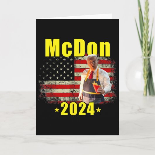 Mcdon 2024 Grappige Donald Trump Franse Frites Kok Kaart (Voorkant)