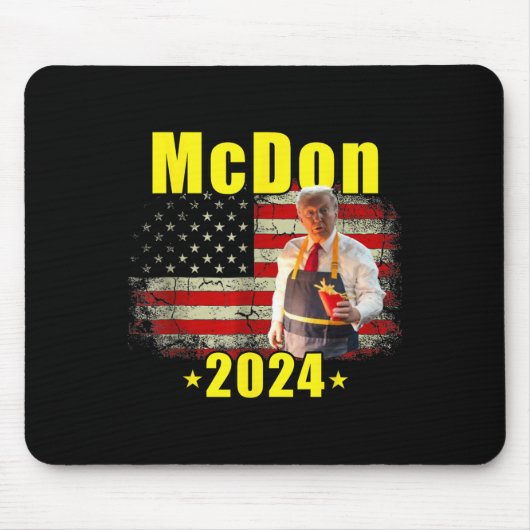 Mcdon 2024 Grappige Donald Trump Franse Frites Kok Muismat (Voorkant)