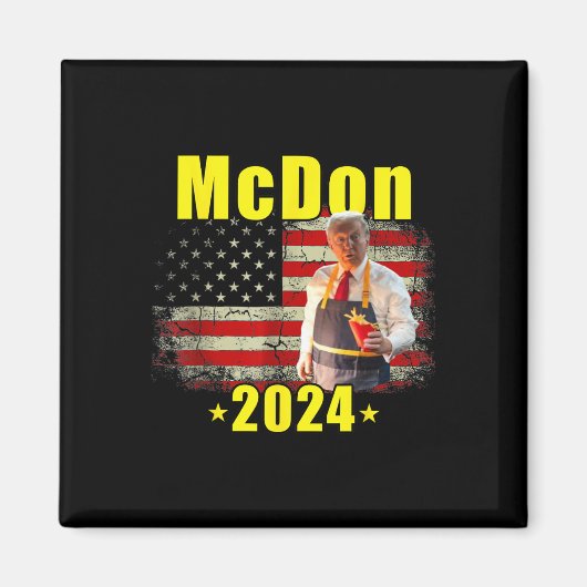 Mcdon Grappige Donald Trump Franse Frites Koken Fr Magneet (Voorkant)